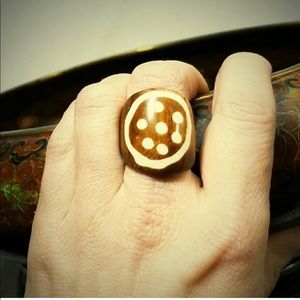 Vintage huge Antler Ring size 7.5